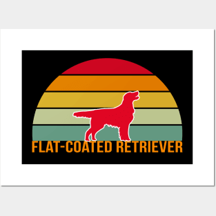 Flat-Coated Retriever Vintage Silhouette Posters and Art